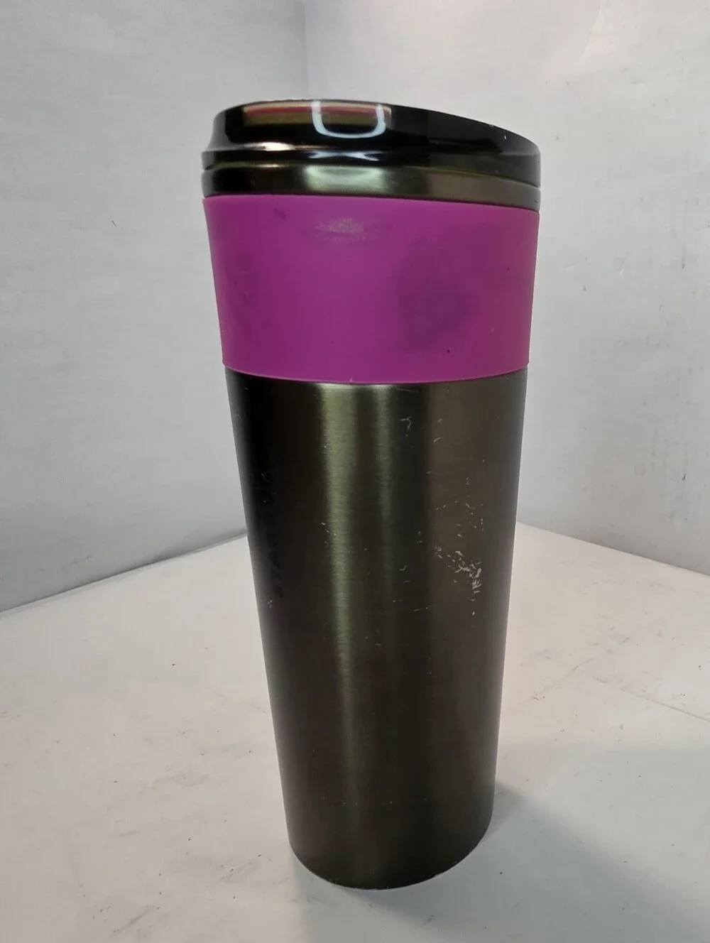 Starbucks Spring 2022 Olive Green Stainless Steel Tumbler Purple Pink 16oz Cup